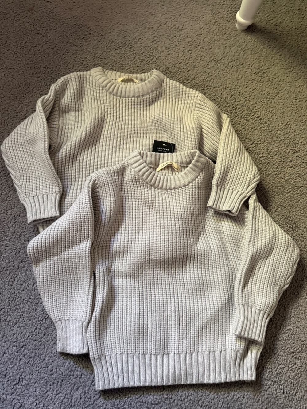 NEW Neutral gray Knit Crewneck Sweater - baby/child 18-24 months